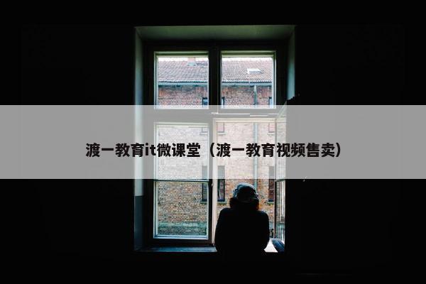 渡一教育it微课堂（渡一教育视频售卖）
