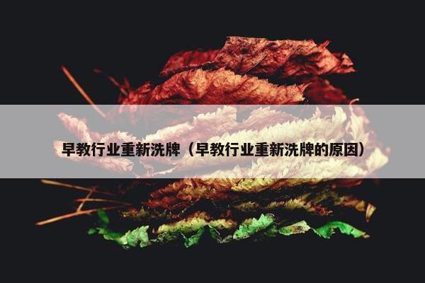 早教行业重新洗牌（早教行业重新洗牌的原因）