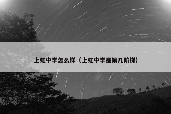 上虹中学怎么样（上虹中学是第几阶梯）