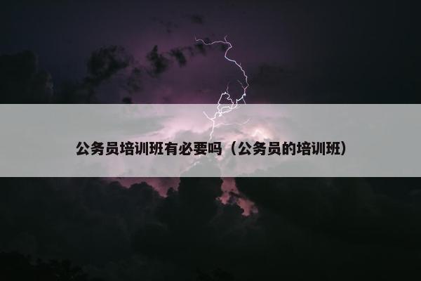 公务员培训班有必要吗（公务员的培训班）