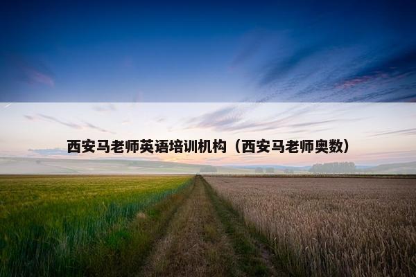 西安马老师英语培训机构（西安马老师奥数）