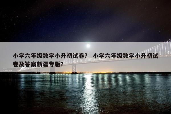 小学六年级数学小升初试卷？ 小学六年级数学小升初试卷及答案新疆专版？