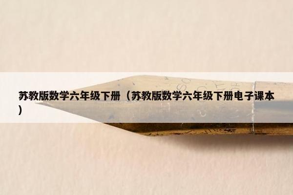 苏教版数学六年级下册（苏教版数学六年级下册电子课本）