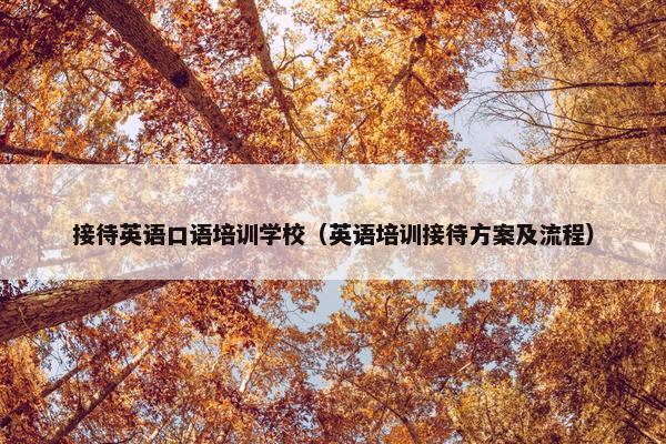 接待英语口语培训学校（英语培训接待方案及流程）