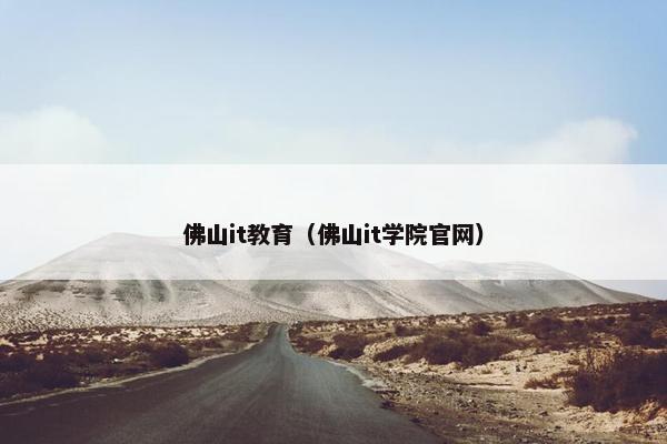 佛山it教育（佛山it学院官网）
