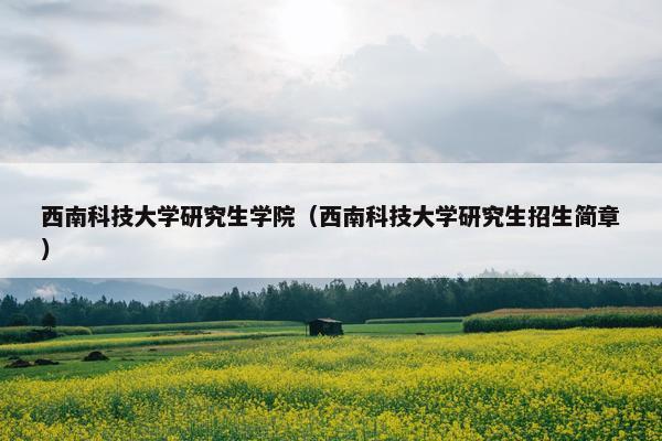 西南科技大学研究生学院（西南科技大学研究生招生简章）