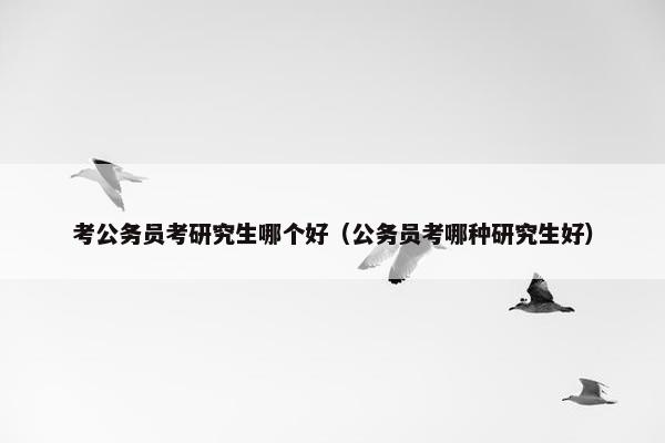 考公务员考研究生哪个好（公务员考哪种研究生好）