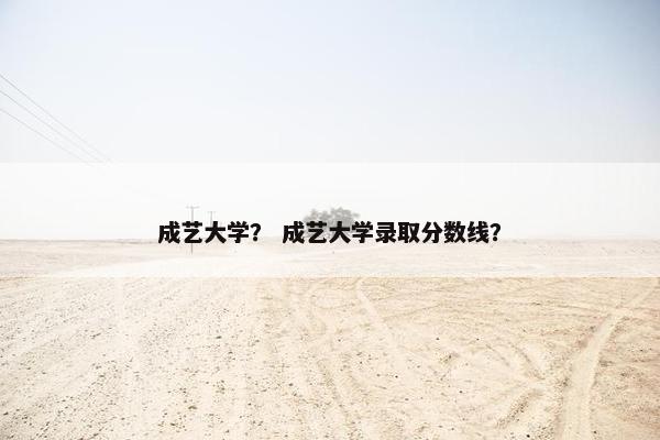 成艺大学？ 成艺大学录取分数线？