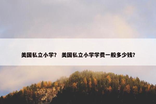美国私立小学？ 美国私立小学学费一般多少钱？