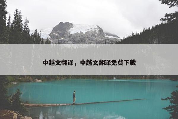 中越文翻译，中越文翻译免费下载