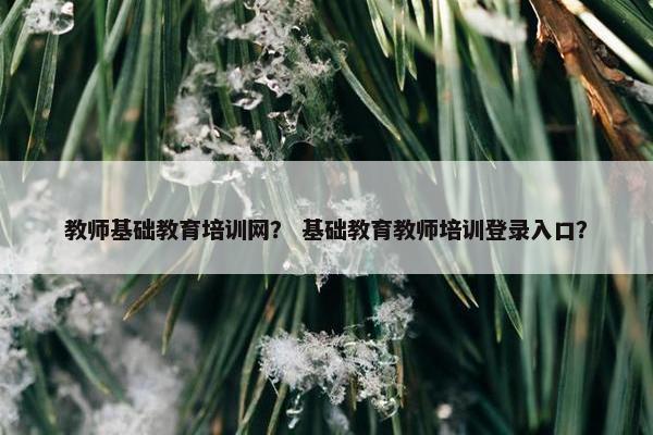 教师基础教育培训网？ 基础教育教师培训登录入口？