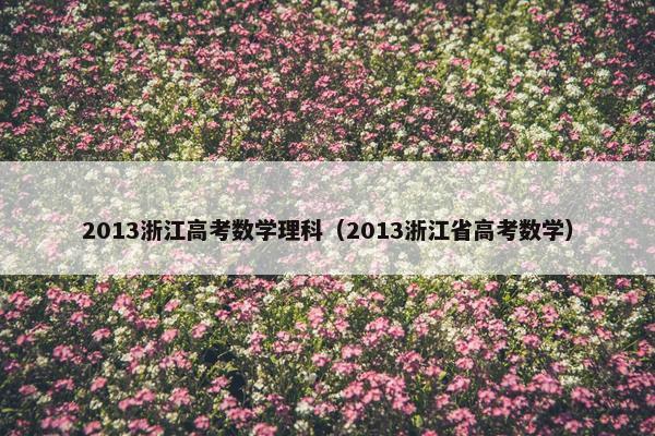 2013浙江高考数学理科（2013浙江省高考数学）