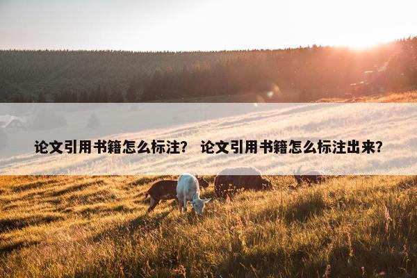 论文引用书籍怎么标注？ 论文引用书籍怎么标注出来？