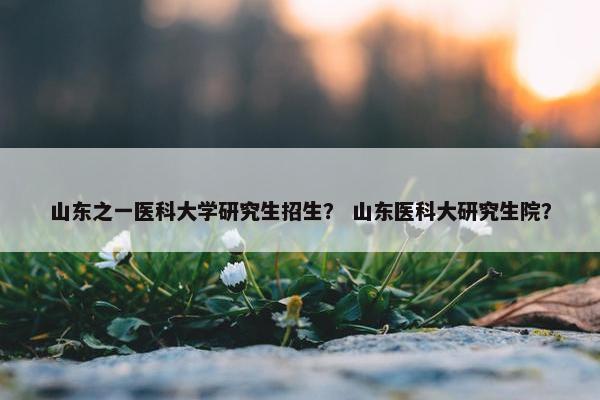 山东之一医科大学研究生招生？ 山东医科大研究生院？