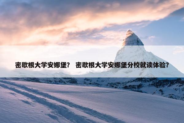 密歇根大学安娜堡？ 密歇根大学安娜堡分校就读体验？