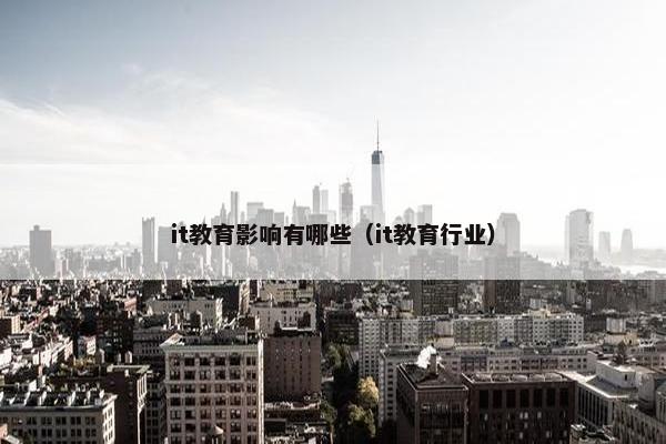 it教育影响有哪些（it教育行业）