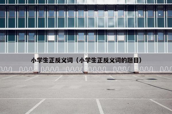 小学生正反义词（小学生正反义词的题目）