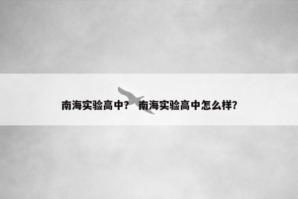 南海实验高中？ 南海实验高中怎么样？