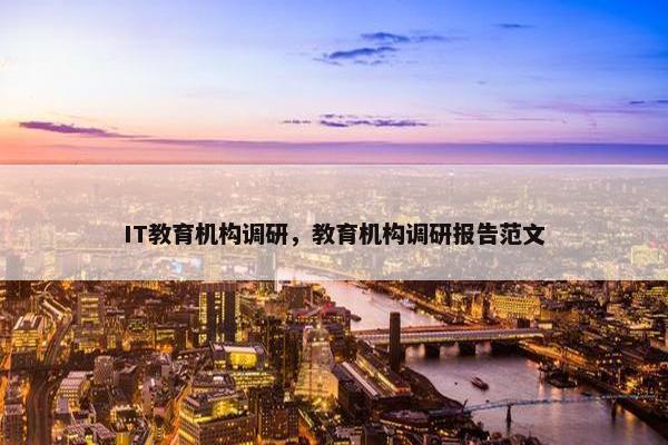 IT教育机构调研，教育机构调研报告范文