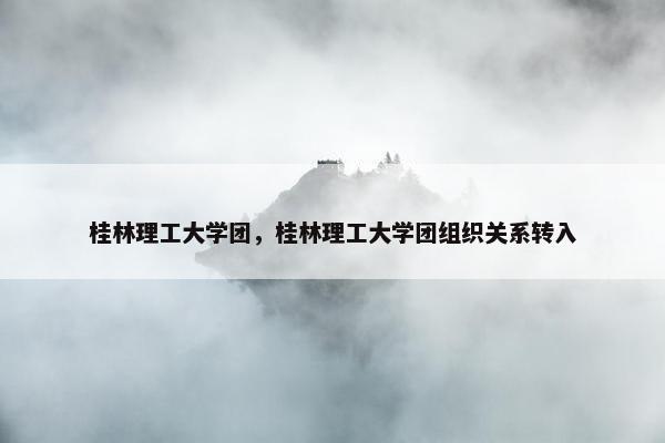 桂林理工大学团，桂林理工大学团组织关系转入