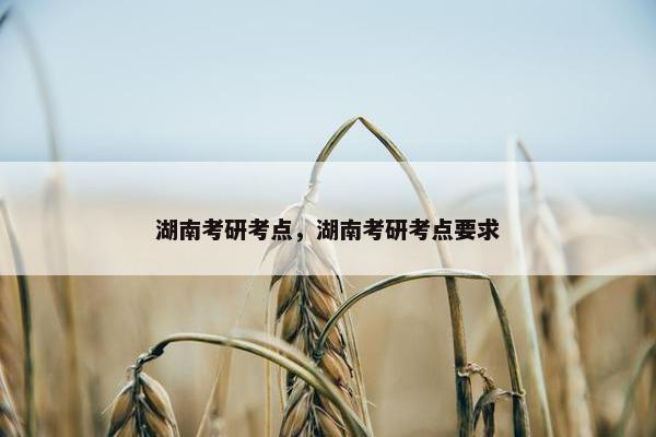 湖南考研考点，湖南考研考点要求