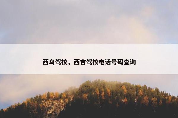 西乌驾校，西吉驾校电话号码查询