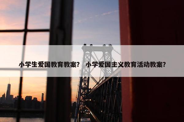 小学生爱国教育教案？ 小学爱国主义教育活动教案？