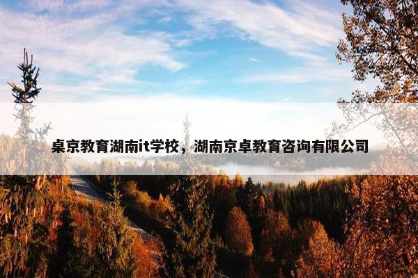 桌京教育湖南it学校，湖南京卓教育咨询有限公司