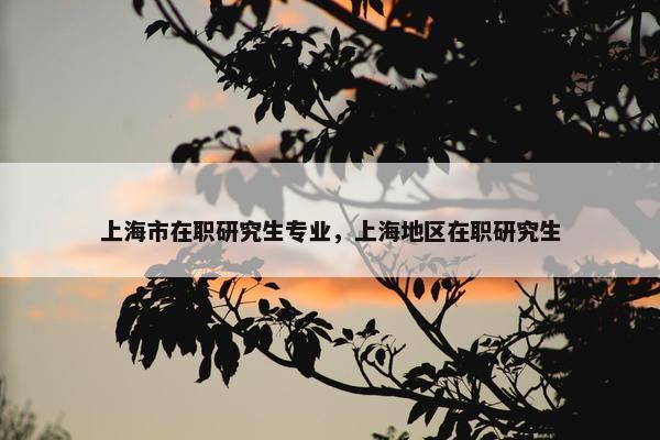 上海市在职研究生专业，上海地区在职研究生