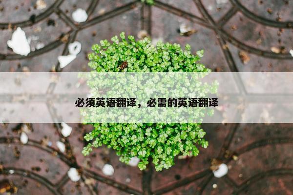必须英语翻译，必需的英语翻译