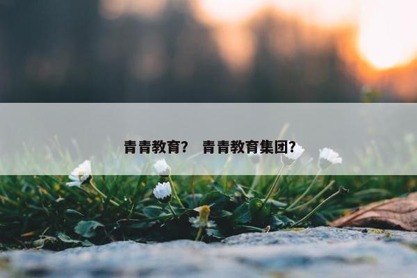 青青教育？ 青青教育集团？