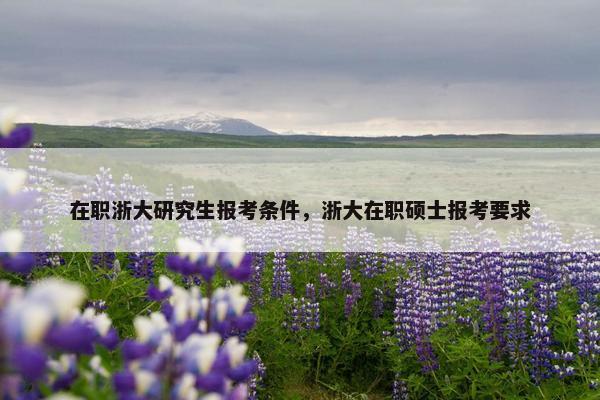 在职浙大研究生报考条件，浙大在职硕士报考要求