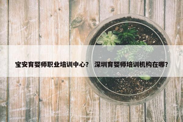 宝安育婴师职业培训中心？ 深圳育婴师培训机构在哪？