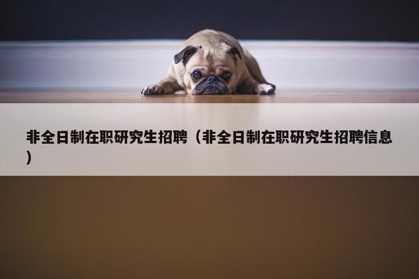 非全日制在职研究生招聘（非全日制在职研究生招聘信息）