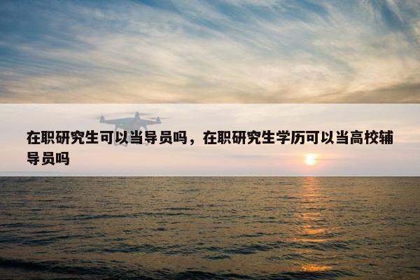 在职研究生可以当导员吗，在职研究生学历可以当高校辅导员吗
