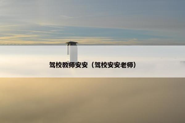 驾校教师安安（驾校安安老师）