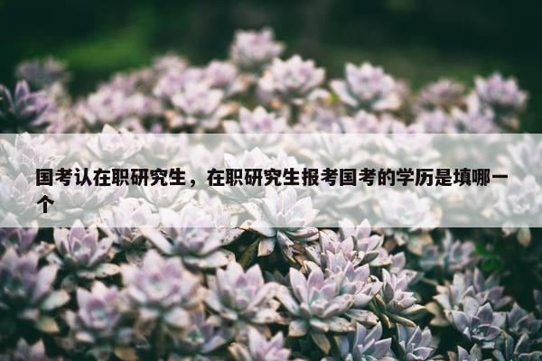 国考认在职研究生，在职研究生报考国考的学历是填哪一个