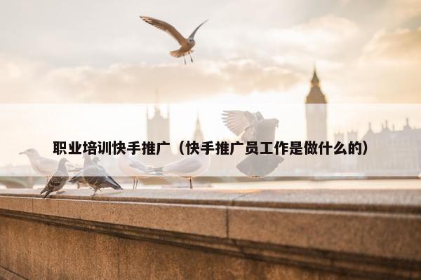 职业培训快手推广（快手推广员工作是做什么的）