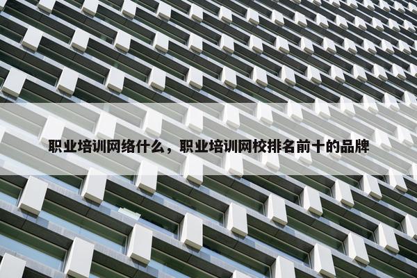 职业培训网络什么，职业培训网校排名前十的品牌