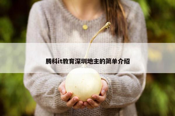 腾科it教育深圳地主的简单介绍