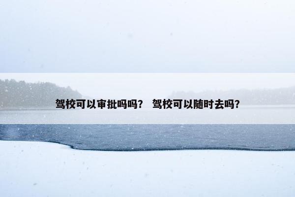 驾校可以审批吗吗？ 驾校可以随时去吗？