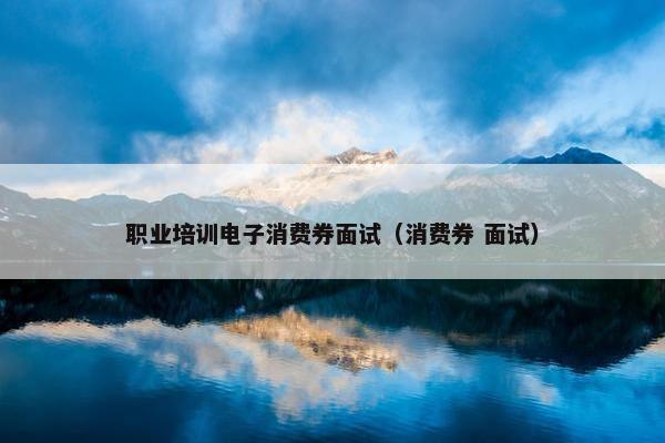 职业培训电子消费券面试（消费券 面试）