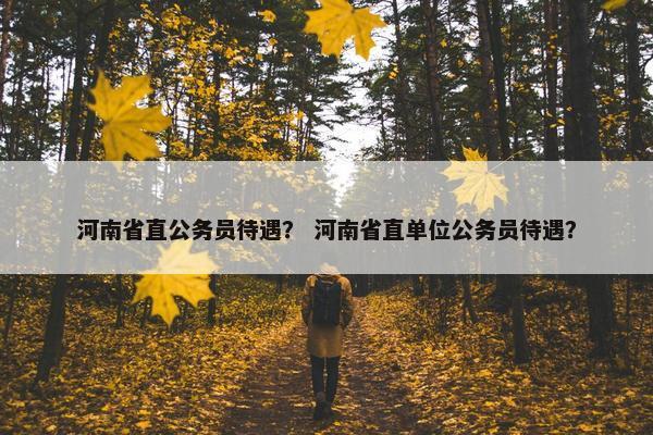 河南省直公务员待遇？ 河南省直单位公务员待遇？