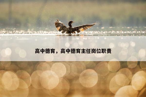 高中德育，高中德育主任岗位职责