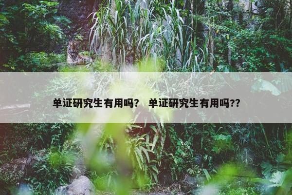 单证研究生有用吗？ 单证研究生有用吗?？