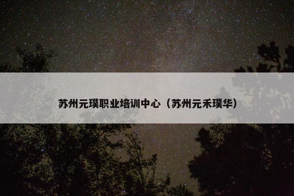苏州元璞职业培训中心（苏州元禾璞华）