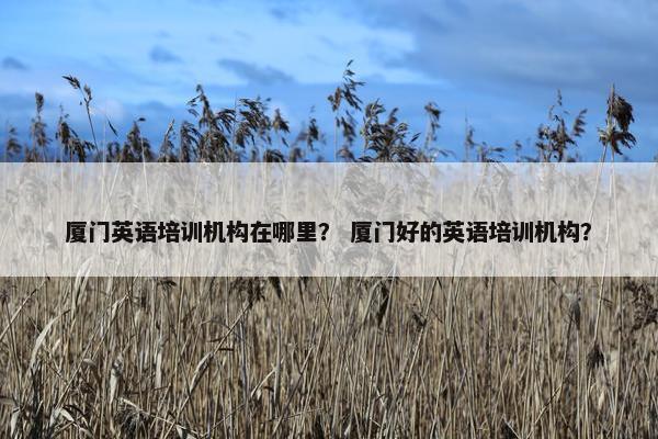 厦门英语培训机构在哪里？ 厦门好的英语培训机构？