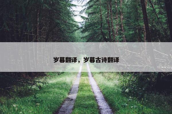 岁暮翻译，岁暮古诗翻译
