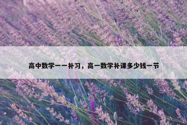 高中数学一一补习，高一数学补课多少钱一节