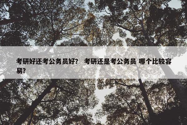 考研好还考公务员好？ 考研还是考公务员 哪个比较容易？